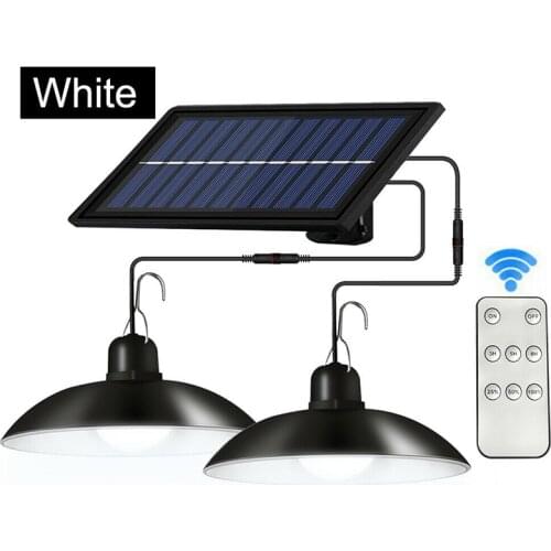 Solar Pendant Lamp Outdoor/Indoor LED Solar Pendant Hanging Light Panel Powered Lamp Garden Yard Shed Lighting