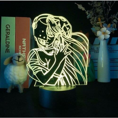 Elfen Lied Lucy Nyu 3D Led Night Light Multi-color Gift Room for Bedroom Decor Led Birthday Gift Japanese Anime Waifu Manga