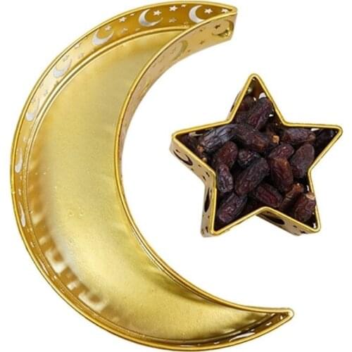 Plate Tray Dish Sauce Dipping Serving Platter Ornament Moon Star Home Decoration Celebration Ramadan Craft Placing