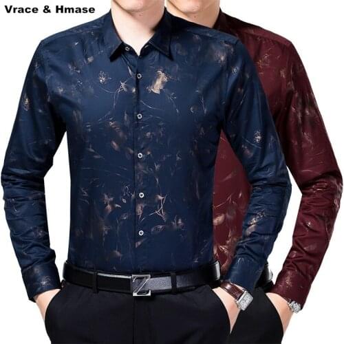 High-quality mercerized cotton bussiness casual wash and wear men shirt New arrival fashion slim print long sleeve shirt M-3XL