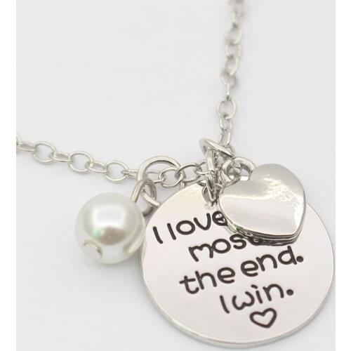 I Love You Most The End i Win necklace Boyfriend Girlfriend Birthday Gift for Him Her Funny Couple Keychain for Wife Husband