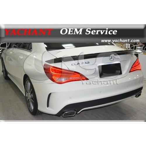Carbon Fiber PC Style Rear Spoiler Trunk Spoiler 3 pcs Fit For 2013-2014 W117 C117 CLA Class