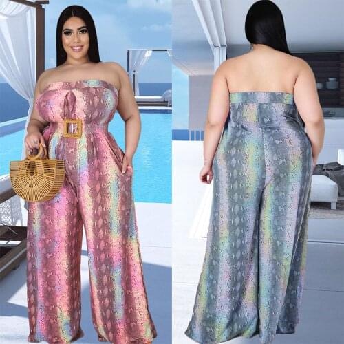 2021 Ins Internet Celebrity Famous Women Jumpsuit Tie Dye Backless Strapless
