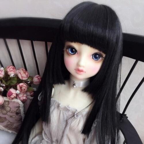 1/3 1/4 1/6 1/8 Long Black Hair High Temperature Wire BJD Wig For BJD Doll Wig