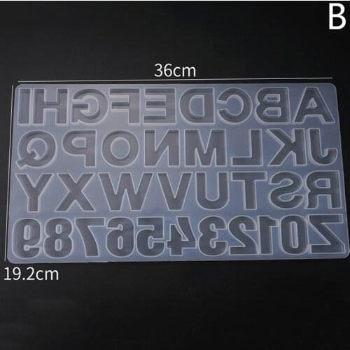 1pc Letter Mold Alphabet & Number Silicone Molds Initial Mold Large Clear Resin Mold Epoxy Resin Craft Supplies (36 Cavity)