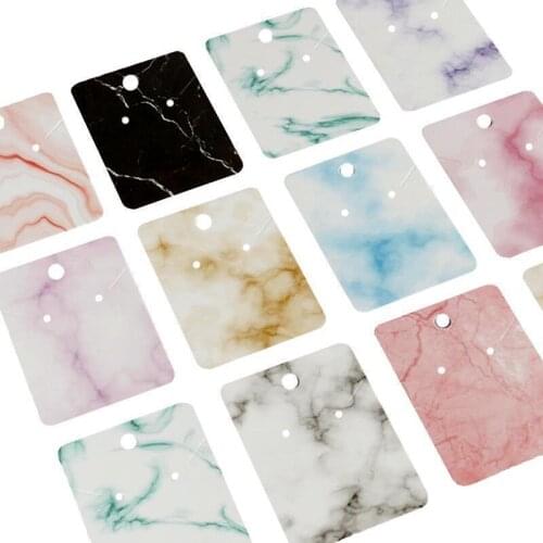 100pcs Marbling Earring Card Studs Necklace Jewelry Display Earrings Papers
