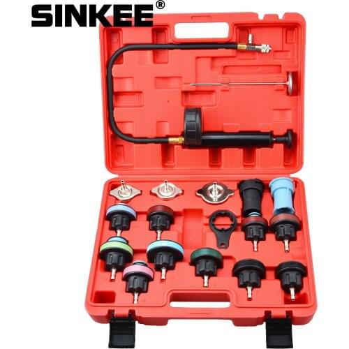 18 Pcs Radiator Pressure Tester Tool Kit Cooling System Testing Tool Vacuum Vehicle Universal For VW Audi BMW Ford Volvo SK1383