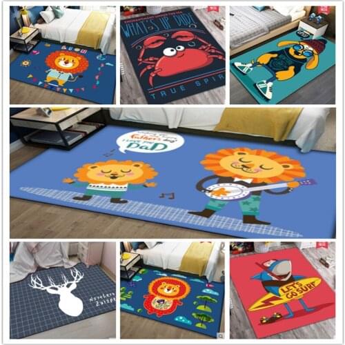 3D Childrens room cartoon carpet bedroom boy girl cute animal floor mat room tent crawling mat non-slip ins pad lion rug CL0328