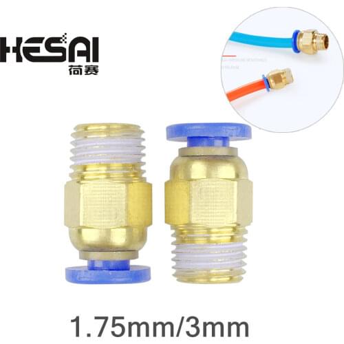 3D Printer Pneumatic Fitting Push in Quick Connector Fittings for PC4-01 1.75mm or PC6-01 3.0mm