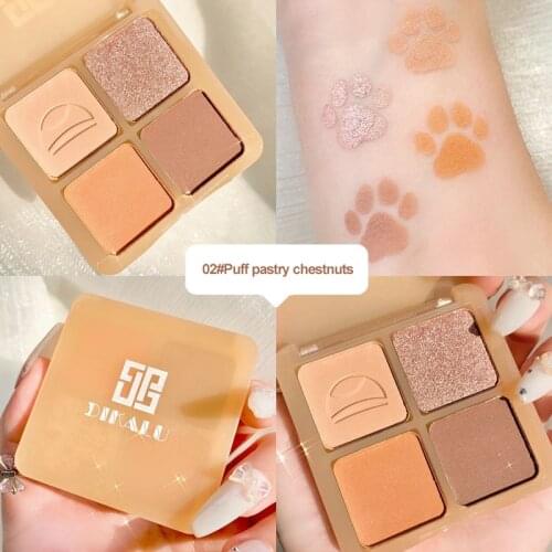 4 Color Eyeshadow Palette Pearlescent Earth Color Acrylic Peach Charming Eyeshadow Brightening Long Lasting Cosmetics Makeup