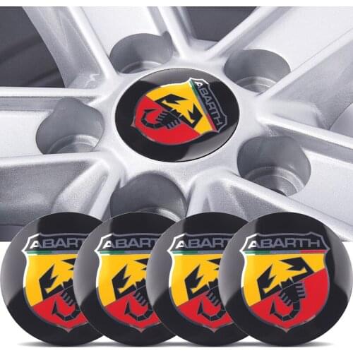 4pcs 56mm Abarth Car Emblem Wheel Center Hub Cap Badge wheel Decal Sticker Car Accessories For FIAT 124 125 500 695 OT2000 Coupe