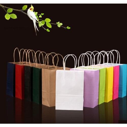 500pcs/lot 3 Size Fashionable kraft paper gift bag with handle/shopping bags/Christmas packing bag/Excellent quality