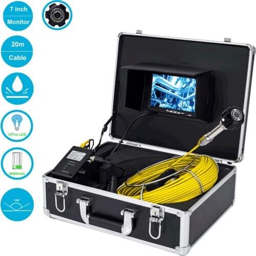 7inch DVR 20-50m 1000TVL HD 23MM Camera Lens Drain Sewer Pipeline Industrial Endoscope Pipe Inspection Video Camera