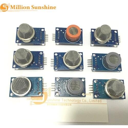 Free shipping Gas detection module MQ-2 MQ-3 MQ-4 MQ-5 MQ-6 MQ-7 MQ-8 MQ-9 MQ-135 sensor module 9pcs sensor kit