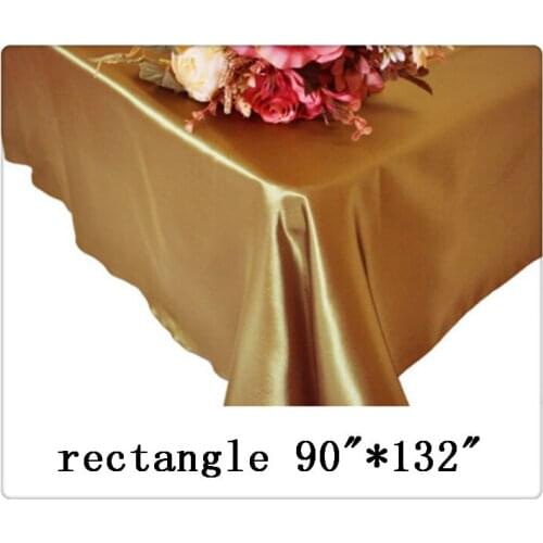 Free shipping rectangle tablecloth size 90"*132" color gold for wedding decoration /decoration wedding