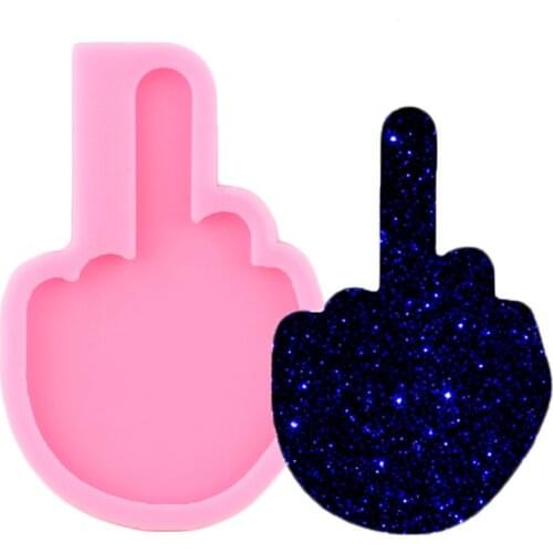 Shiny Love Sign Hand Middle Finger Silicone Molds Jewelry Epoxy Resin Mold DIY Craft Keychain Mould Necklace Pendant Clay Moulds