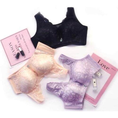 Push Up Thin Cup No Rims Large Size 95D Bra Vest Type Adjustable Large Cup Wire Free Bra Ladies Push Up Underwear Large Size Bra