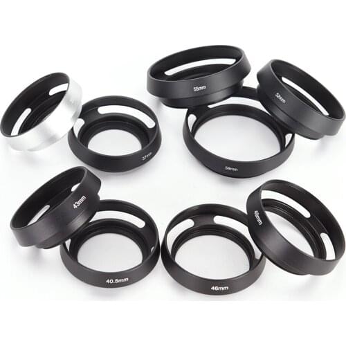 Black Metal Camera Lens Hood For FOR Leica Canon Nikon Lens 37 39 40.5 43 46 49 52 55 58 62 67 Mm
