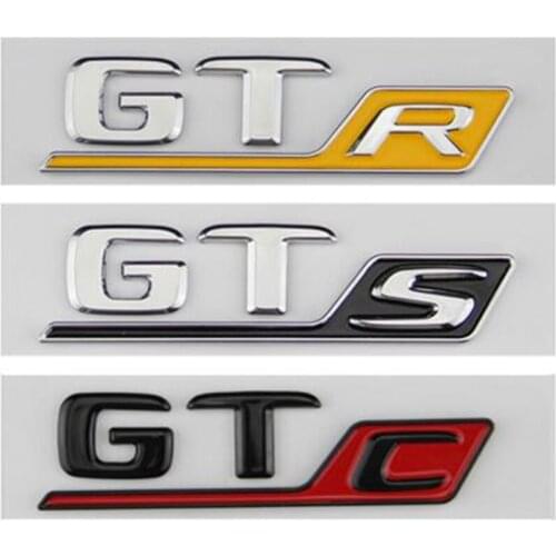 Long R S C Badge Emblem for Mercedes Benz AMG GT GT43 GT50 GTR GTS GTC C63S E63S GLC63S GLE63S Emblem Car Styling Trunk Sticker