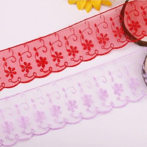 15 Yards Elastic Lace Ribbon Flowers Trim 150MM Wide Embroidery African Lace gift packing ribbon Material