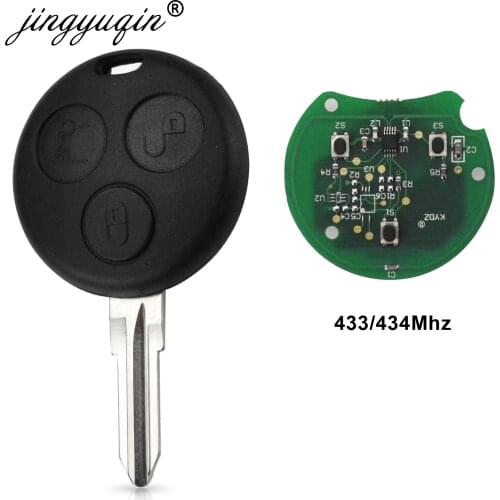 Jingyuqin 433Mhz Remote Car Key for Mercedes-Benz Smart Fortwo 1998-2006 Forfour Roadster City Coupe Crossblade Cabrio Roadster
