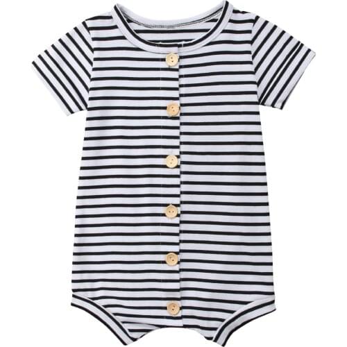 Newborn Baby Boys Girls Toddler Romper Jumpsuit Striped Outfits
