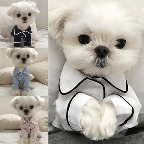 Summer Dog Pajamas 2021 New Pet Puppy Summer Two-Piece Suit Soft Cat Silk Clothes Small Dog Fight Teddy Clothes Pet Supplies