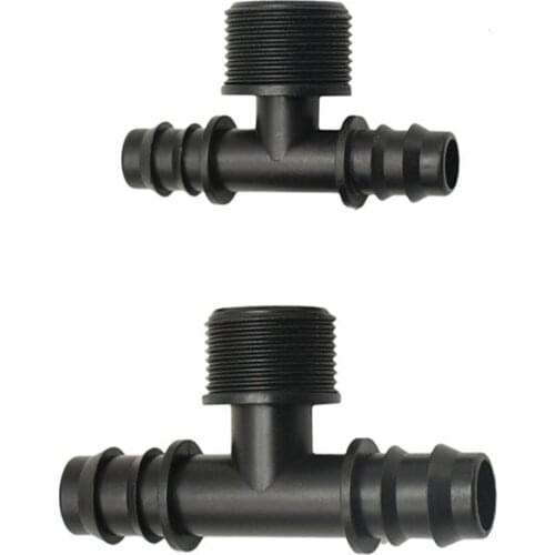 Garden hose 16mm 20mm to 3/4" Male tee Connectors water splitter 1/2 3/4 garden hose 2 way connecto adapter 5pcs