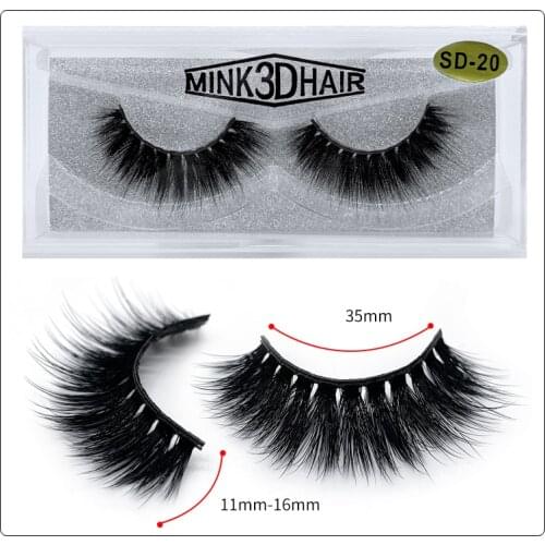 Most Popular 1 Pair Faux Mink Eyelashes Wispy Natural Thick Long Fake Eye Lashes Handmade False Eyelash Beauty Makeup SD-20