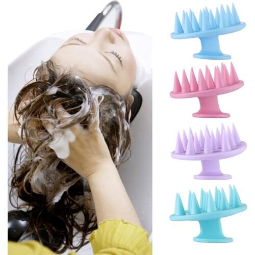 Silicone Comb Brush Soft Hair Washing Shampoo Brush Shower Non-Slip Head Body Massage Brush Home Bathroom Accessories