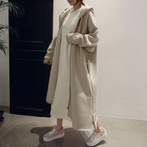 Hoodie Women 2021 Autumn Long Hoodie Sweatshirt Long Sleeve Hooded Zipper Sweatshirt Casual Hoodies Loose Funny Female Cardigan