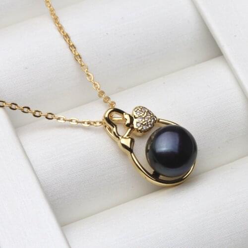 Fine 100% Natural Pearl Pendant Necklace Water Drop Necklace, 925 Sterling Silver Pendants For Women Fashion Jewelry