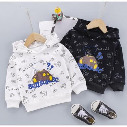 Spring and Autumn Casual Childrens Hoodie Boys Long Sleeve Turtleneck Printing Casual Cute Sweater