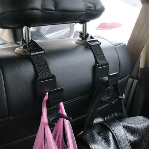 Car Headrest Hanger Universal Grocery Bag Hanger Holder Car-styling Car Seat Back Hooks Adjustable Auto Fastener Clip