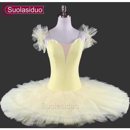 Yellow Plain Professional Ballet Tutus For Girls Platter Ballet Tutu Kids Ballet Costumes Girls Tutu Skirts SD0025