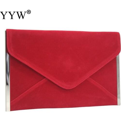 Women Clutch Bag Flannel Pure Color Envelope Bag Vrossbldy Gift Bag Lady Messenger Bag Chain Bag Ladies Patry Evening Clutch Bag