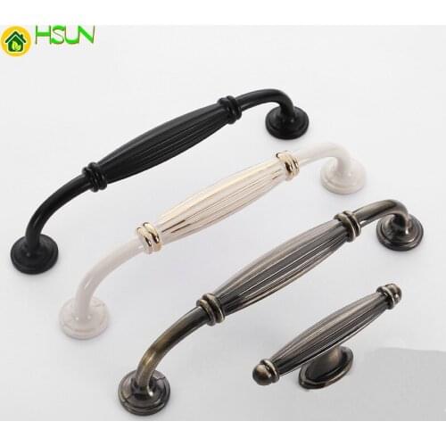 1pc Knobs and pulls for cabinets poignee meuble Kitchen cabinets furniture Door Handles and Knobs Simple Black handles Z-0476