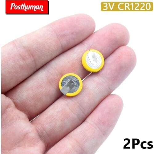 2pcs CR1220 Button Soldered Battery For E-dictionary Medical Device Coin Cell Battery With 2 Solder Tabs Pins