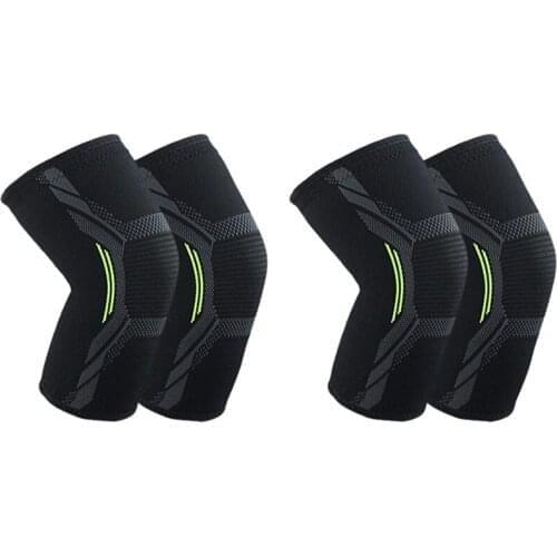 2pcs Basketball Football Sports Kneepad High Elastic Volleyball Knee Pads Brace Training Knee Support Protect - M & L