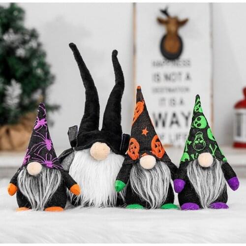 2021 Halloween Gnomes Plush Doll Stuffed Faceless Toy with Long Hat Home Halloween Party Desktop Decorations NOV99