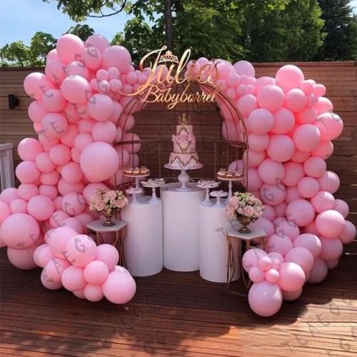 240Pcs/Set Customize Birthday Party Decorations Balloons Garland Pastel Macaron Pink Balloon Arch Kit Wedding Decor Baby Shower