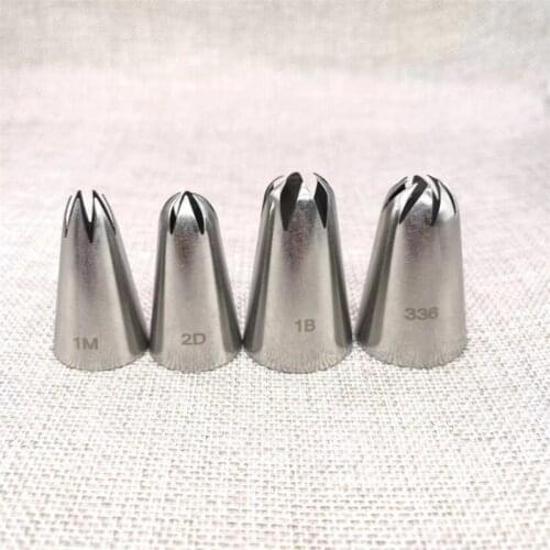 4PCS Stainless Steel Rose Flower Cake Tips Cream Icing Piping Decorating Nozzles Pastry Tools Fondant Tulip Nozzle Molds