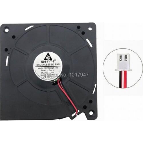 5 PCS LOT DC 12V 2Pin 120mm 120x32mm 12032 Brushless Cooling Centrifugal Fan 12cm Cooling Fan