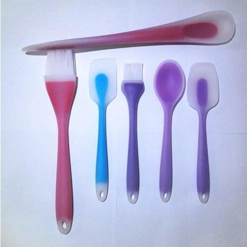 6pcs 1 set Silicone Cake Tool Scraper combination Silicone Spoon Cake Cream Butter Spatula Mixing Scraper Brush Silicone