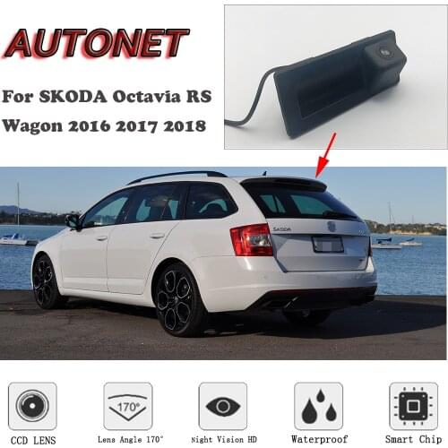 AUTONET Rear View camera For SKODA Octavia RS Wagon 2016 2017 2018/Original Factory Style/Trunk Handle HD night visioin Camera