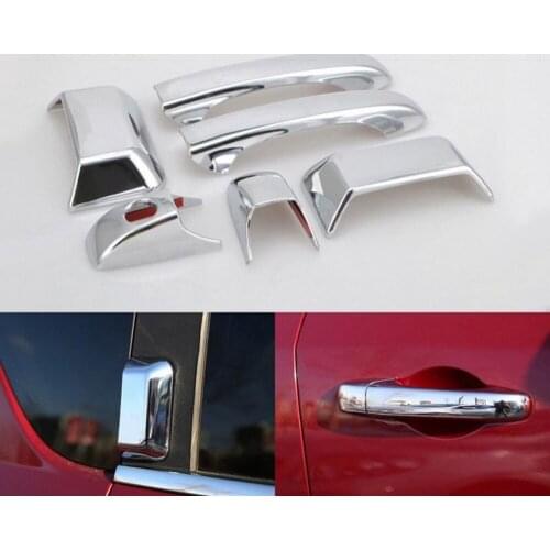 BBQ@FUKA ABS Chrome Car Door Side Handle Cover Trim Styling Sticker 6pcs Fit For Jeep Compass 2008-2016
