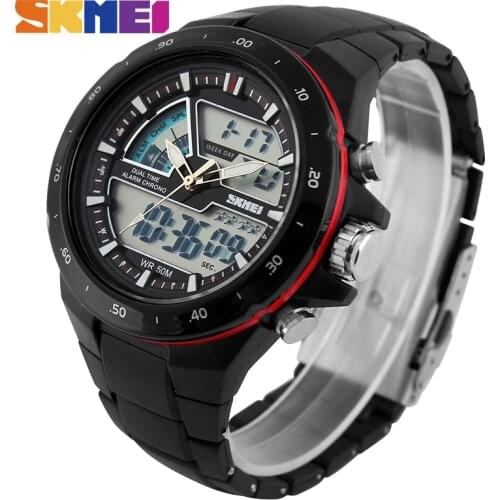 SKMEI Sports Watches Men Digital Double Time display Chronograph Waterproof Alarm Calendar Back Light Quartz Wristwatch 1016