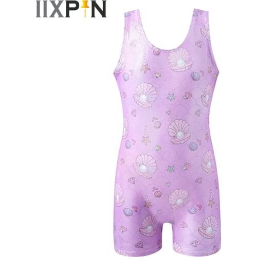 Child Kids Girls Ballet Leotard Bodysuit Sleeveless Dancewear Printed Ballerina Dance Gymnastics Leotard Jumpsuit Unitard