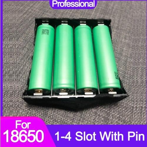 ABS 18650 Black Power Bank Cases 1X 2X 3X 4X 18650 High quality DIY battery box 1 2 3 4 Slot Batteries Container With Hard Pin