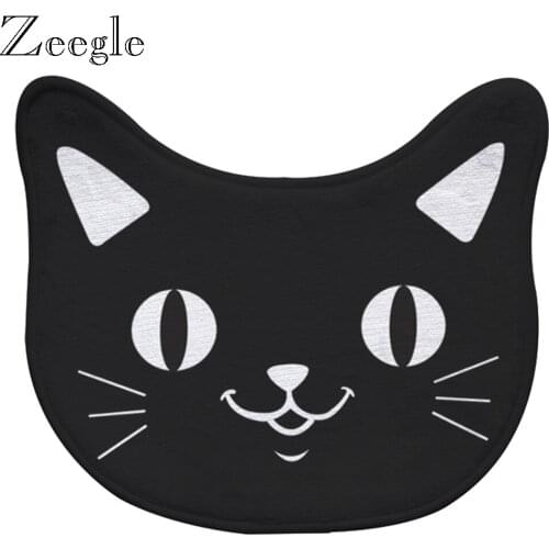 Zeegle Door Mat Cartoon Cat Floor Mat Anti Slip Foot Mat Kids Room Decoration Foot Mat Flannel Soft Bedroom Carpet Washable Rug